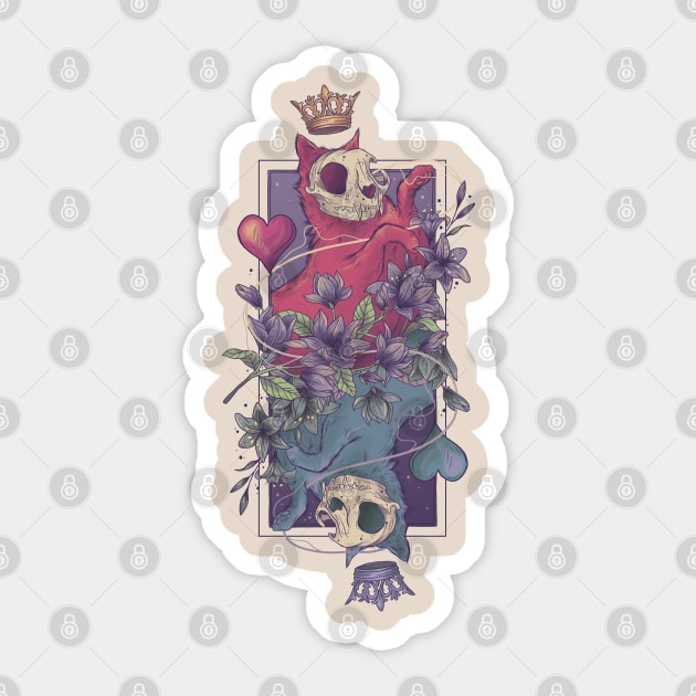 Queen of Hearts Kitty Sticker by Jess Adams